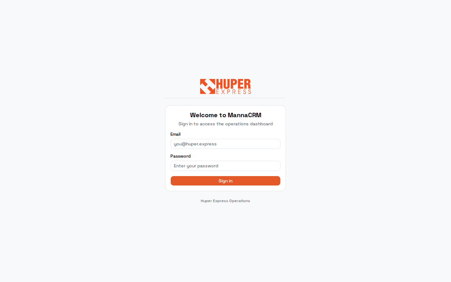 MannaCRM login page