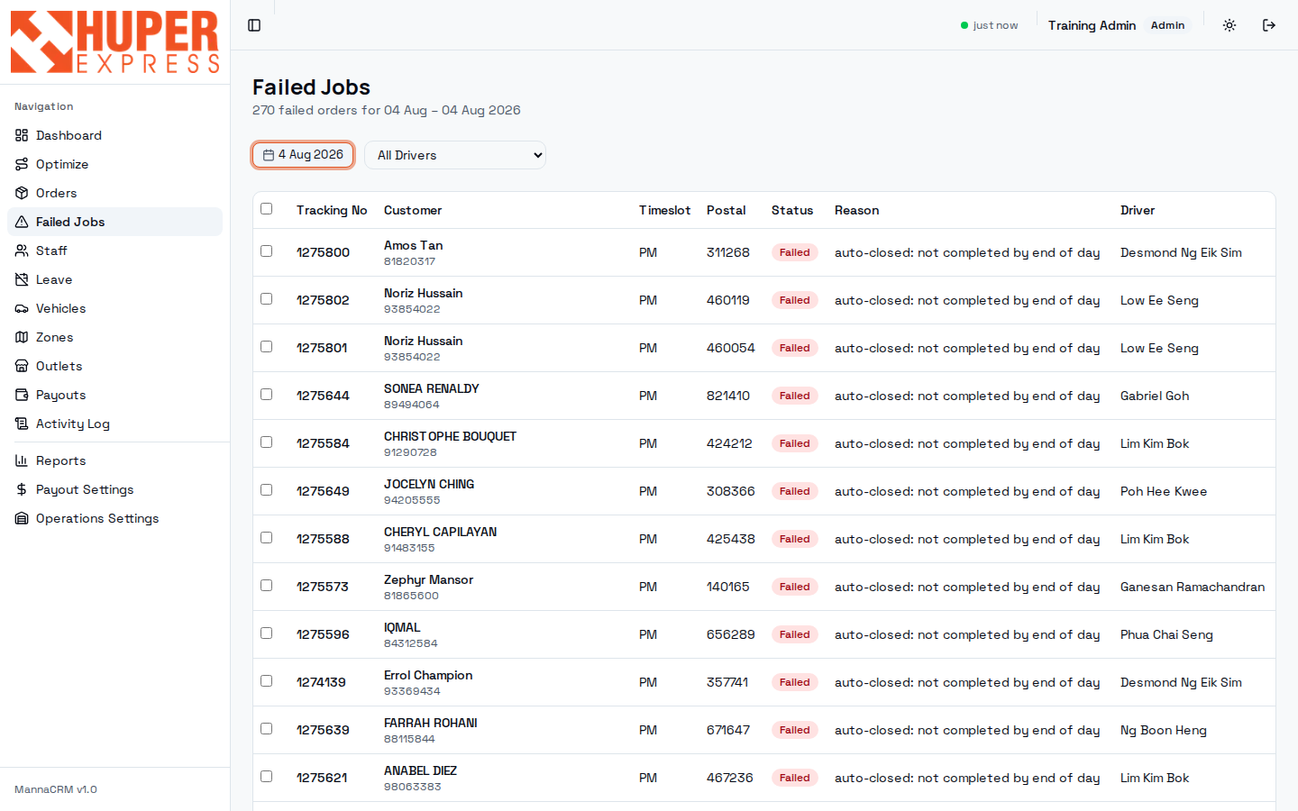 Failed jobs queue with real auto-closed orders