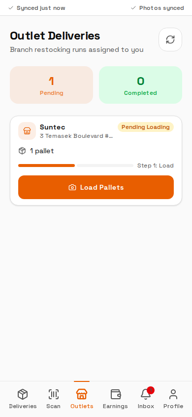 Outlet deliveries with a pending run